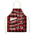 thumbnail image 1 of Christmas Kitchen Cooking Aprons Plaid Aprons Adjustable Buffalo Plaid Baking Apron, 1 of 7