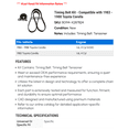 thumbnail image 2 of Timing Belt Kit - Compatible with 1983 - 1988 Toyota Corolla 1984 1985 1986 1987, 2 of 2