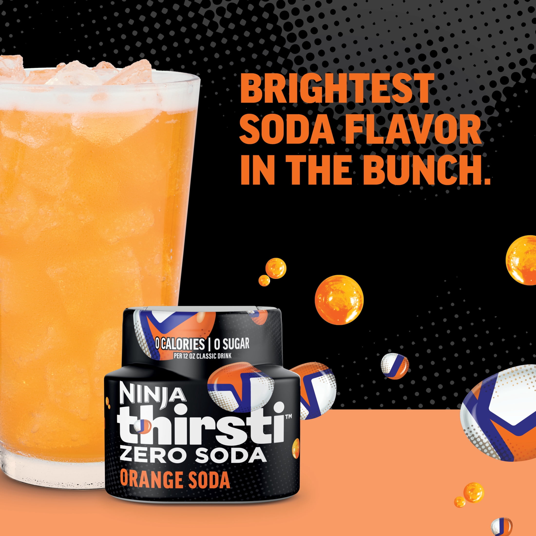 Ninja Thirsti ZERO SODA Orange Soda Flavored Liquid Water Drops, 1 Flavor Pod, WCFOGFIZ61