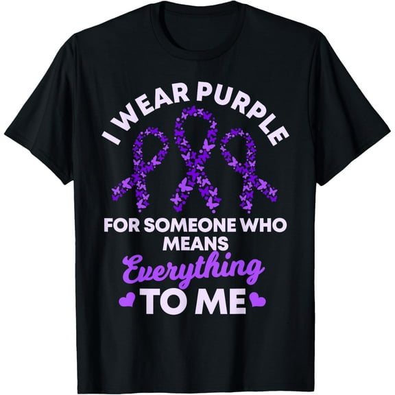 I Wear Purple For Someone Who Means Everything To Me T-Shirt mens t shirt，black，women，funny，misfits，men，journey