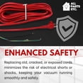 thumbnail image 7 of ALL PARTS ETC. 35-Foot Replacement Vacuum Power Cord for Oreck Upright XL Vacuum Cleaners with Handle Mount, 3-Prong 18/3 Heavy-Duty Cord for Commercial and Home Use, 7 of 7