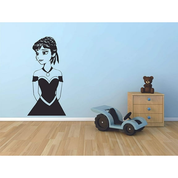 Anna Frozen Cartoon Movie Wall Decals For Kids Rooms Let It Go Decor Girls Children Creative Animated Vinyl Decal Removable Stickers for Bedrooms Artwork Child Favorite Decoration Size (17x12 inch)