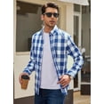thumbnail image 5 of sogami Men's Casual Button Down Plaid Shirts Cotton Long Sleeve Work Shirts, 5 of 8