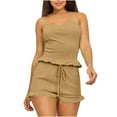 thumbnail image 2 of DecSea Womens Pajama Sets with Pockets Ribbed Knit 2 Piece Lounge Set Summer Sleepwear Cute PJ Set Loungewear, 2 of 3
