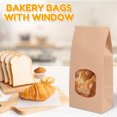 thumbnail image 5 of Wekvgz 50pcs Bakery Bags Paper Food Packaging Bag with Clear Window Reusable Cookie Bags Multipurpose Bread Toast Bags DIY Paper Bags for Candy Bread Sandwiches Coffee Beans 4.7x2.6x9.7 inch, 5 of 10