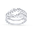 thumbnail image 1 of Round Cut White Cubic Zirconia Criss Cross Infinity Guard Enhancer Ring In 14K White Gold Plated 925 Sterling Silver (Color: White, Clarity: VVS1-VVS2) -8.5, 1 of 8