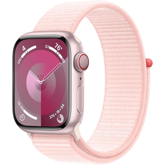 Pre-Owned Apple Watch Series 9 (GPS LTE) 45MM Pink Aluminum Case Light Pink Sport Loop