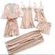 thumbnail image 2 of Pijama sexy europeo y americano de cinco piezas para mujer, vestido de novia de manga media de verano, camisón de noche de talla grande multicolor de varios tamaños para el hogar, 2 of 5