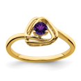 thumbnail image 1 of Diamond2Deal 14k Bague Triangle Améthyste en Or Jaune pour Femmes Taille - 7, 1 of 3