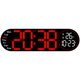 thumbnail image 2 of Reloj de pared de 17.3 pulgadas para la sala de estar, reloj electrónico LED multifuncional, reloj de alarma grande, reloj de temperatura y humedad, reloj con luz de ambiente - rojo, 2 of 5