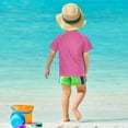 thumbnail image 4 of FORMRS Boys Rash Guard Short Sleeves Swim Shirt Quick Dry UPF 50+ Sun Protection, Sizes 3-12T, Blue Colorful Circles, 4 of 6