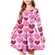 thumbnail image 4 of TaTaai Valentine Heart Print Long Sleeve A-Line Skater Dress, Valentine's Day Gift, Casual Party Twirly Dress Gift, 4 of 5