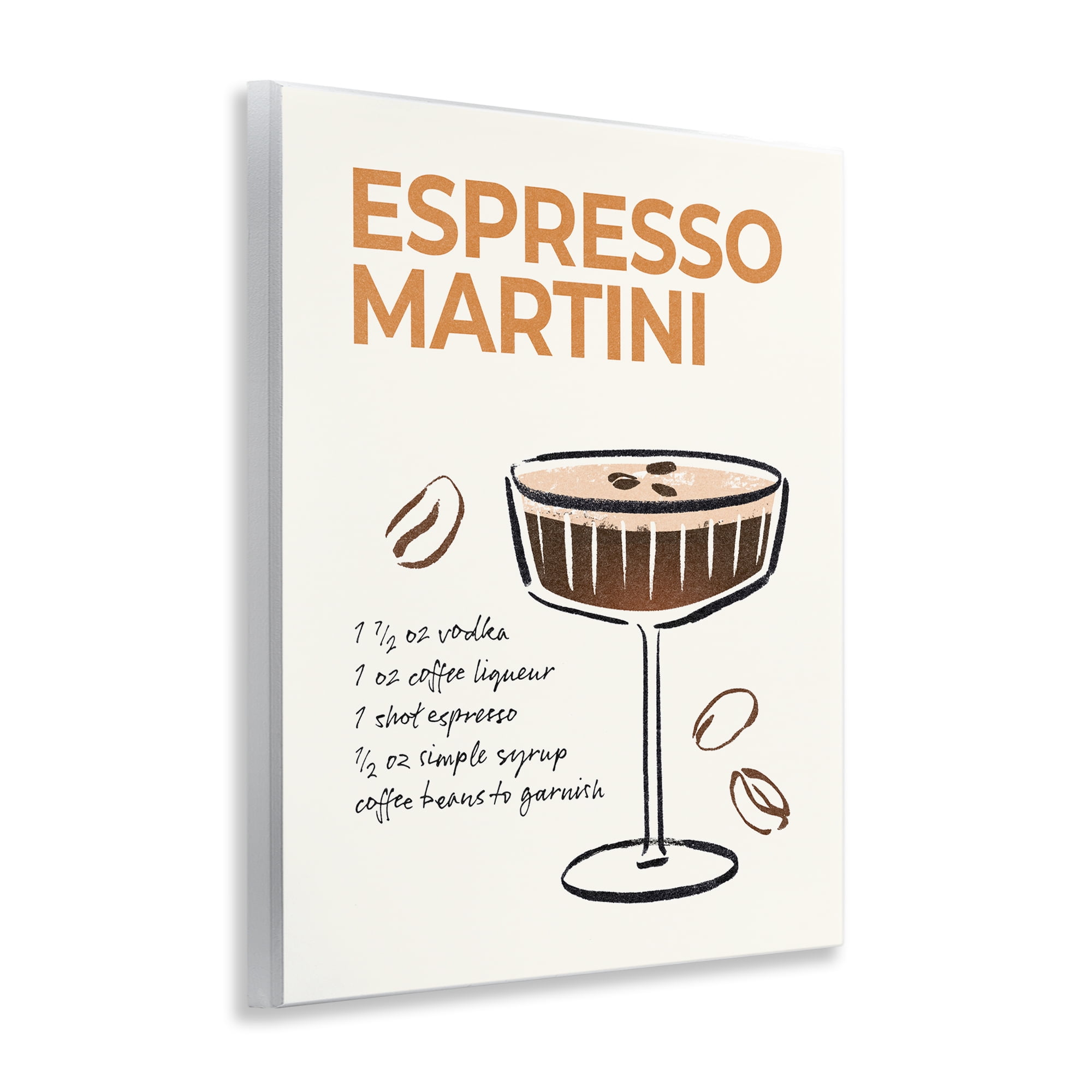 Stupell Industries Espresso Martini Recipe Food & Beverage Painting Unframed Art Print Wall Art, 11 x 14