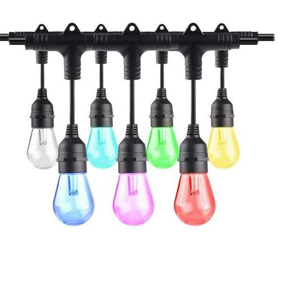 36' SMART STRING LIGHT 18 SOCKETS W LED 0.3W S14 CLEAR PLASTIC LAMPS