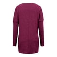 thumbnail image 4 of DYMADE Women's Long Sleeve Round Neck Stitching Ribbed Cuffs Patch Pockets Tunic Blouse Plus Size S-5XL, 4 of 4