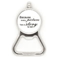 thumbnail image 1 of Historia Foto quote Acero inoxidable Metal cerveza tapa sacacorchos, 1 of 3