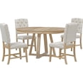 thumbnail image 6 of 5-Piece Retro Set - Extendable Table Shape Adjustment - Dining and Living Room - Comfortable Seating and Natural Beauty, 6 of 7