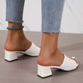 thumbnail image 4 of Bkhluea Women Knit Mesh Block Heel Slide Sandals Breathable Comfortable Footwear For Casual Office Outdoor Daily Activities, 4 of 7