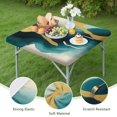 thumbnail image 4 of Blue and Gold Marble Golden Dots Pattern Square Fitted Tablecloth with Elastic Edge,Square Table Cover,Washable Elastic Table Cover for Home Kitchen Party Decor 36"x36", 4 of 6