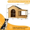 thumbnail image 7 of EUROCO Wooden Dog House Outdoor,Weatherproof Large Dog Shelter with Porch,Asphalt Roof,Front Door,Side Window and Elevated Floor,Dog Kennel Outside for Medium to Large Sized Dogs,Natural, 7 of 7