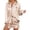 Champagne, variant on Ekouaer Satin Pajama Set for Women Button Down Pj Set Long Sleeve Top and Shorts 2 Piece Loungewear Summer Soft Sleepwear