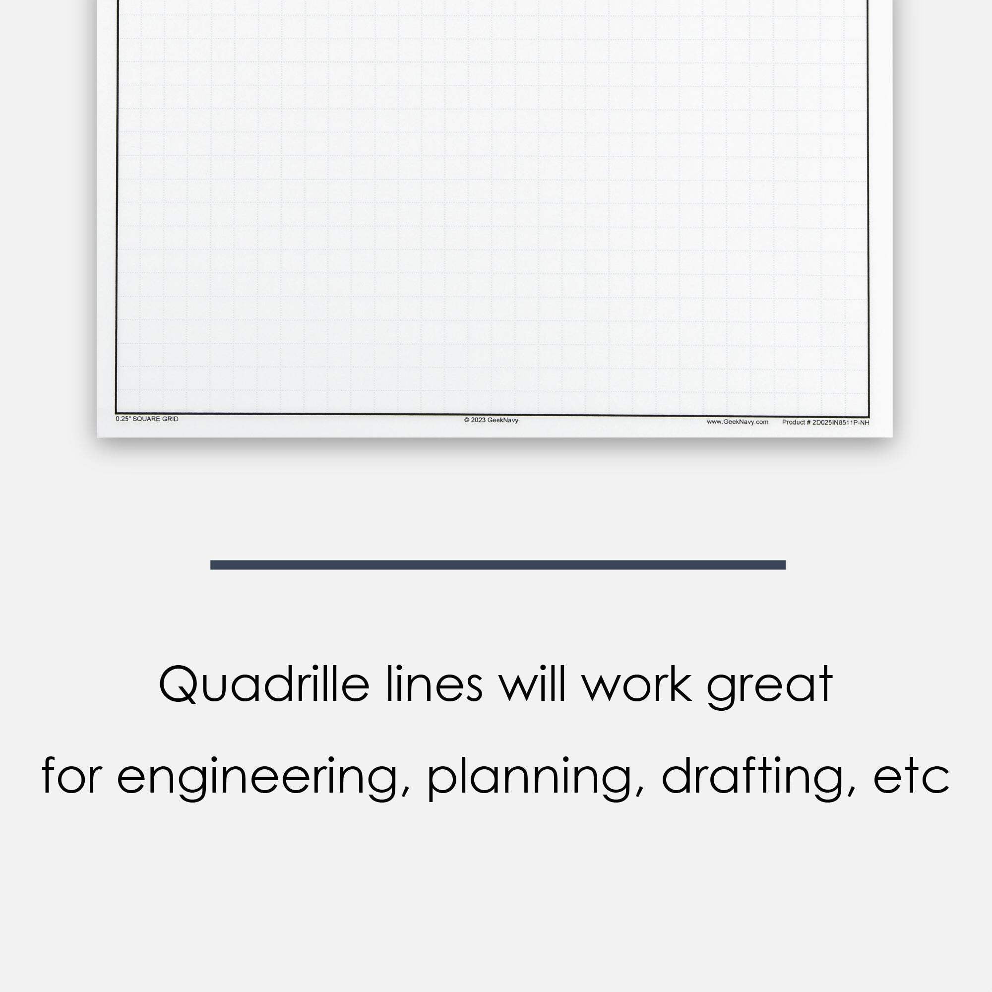 GeekNavy Quadrille Graph Paper Pad, 8.5″ x 11″ Portrait