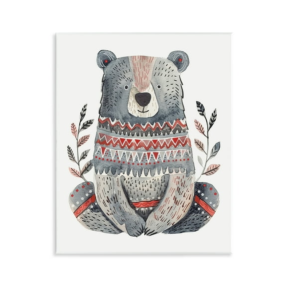 Stupell Industries Scandinavian Style Bear Animals Painting Unframed Art Print Wall Art, 11 x 14
