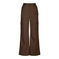 thumbnail image 5 of Sakmal Travel Pants Women with Pockets Cargo Brown Long Comfy Pants for Women S-XXL, 5 of 7