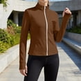 thumbnail image 6 of UDAUDU Women's Plus Size Sun Shirts UPF 50+ UV Protection Clothing Long Sleeve Full Zip Jacket Lightweight Workout Athletic Tops Brown 4XL, 6 of 7