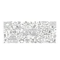 Interactive Coloring Tablecloth For Children With Pumpkin And Castle Patterns High-Quality Waterproof Paper 183*76Cm Party Decor