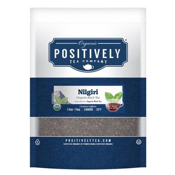 Positively Tea's Organic Nilgiri Black Tea, Loose Leaf, 1 Pound Bag
