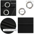 thumbnail image 5 of Set of 2 panels K68 black color blackout unlined thermal light blocking drapes for living room window curtain top grommets noise reducing 37" wide X 84" length each panel, 5 of 7