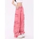 thumbnail image 4 of Nuevos pantalones vaqueros Y2K, pantalones vaqueros estilo retro americano de color rosa con múltiples bolsillos, pantalones vaqueros holgados estilo punk hip hop gótico para mujer, ropa de calle para, 4 of 5