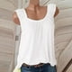 thumbnail image 2 of Camiseta sin espalda Camisetas sin mangas para mujer, chaleco con estampado floral oscilante, camisetas de cuello redondo, blusas informales sin mangas (White, XL), 2 of 3