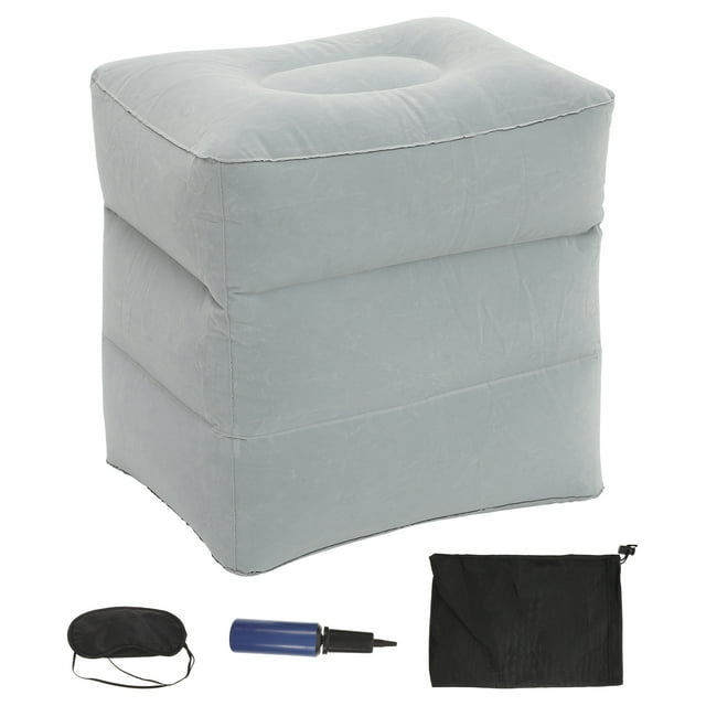 CIMAXIC Inflatable Foot Rest Pillow for Outdoor Use Comfortable PVC Light Grey 1 Set,15.75"X14.96"X11.42"