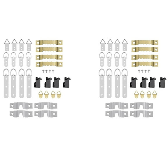Rollbacks & More 136 Pcs Picture Frame Hanging Hooks for Wall Mount, Photo Hangers Kit, D Ring & Serrated with Screws