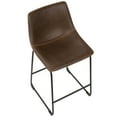 thumbnail image 7 of LumiSource Black, Espresso, Orange Stitch Duke Counter Stool - Set of 2, 7 of 7