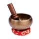 thumbnail image 5 of Juego de cuenco tibetano con diseño escamado - Incluye tazón de 10.5cm, mazo de madera y cojín rojo para meditación y relajación, 5 of 6