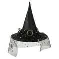 thumbnail image 3 of CUZIBR Girls Kids Pointed Witch Hat With Belt Buckle Tassel Mesh Halloween Cosplay Party Costume Accessory For Kids Dress-Up Accessories,Gold-4,One Size, 3 of 3