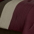 thumbnail image 6 of Chezmoi Collection Luxury Pleated Striped Comforter Set, Queen, Burgundy/Brown/Coffee, 8-Piece, 6 of 7