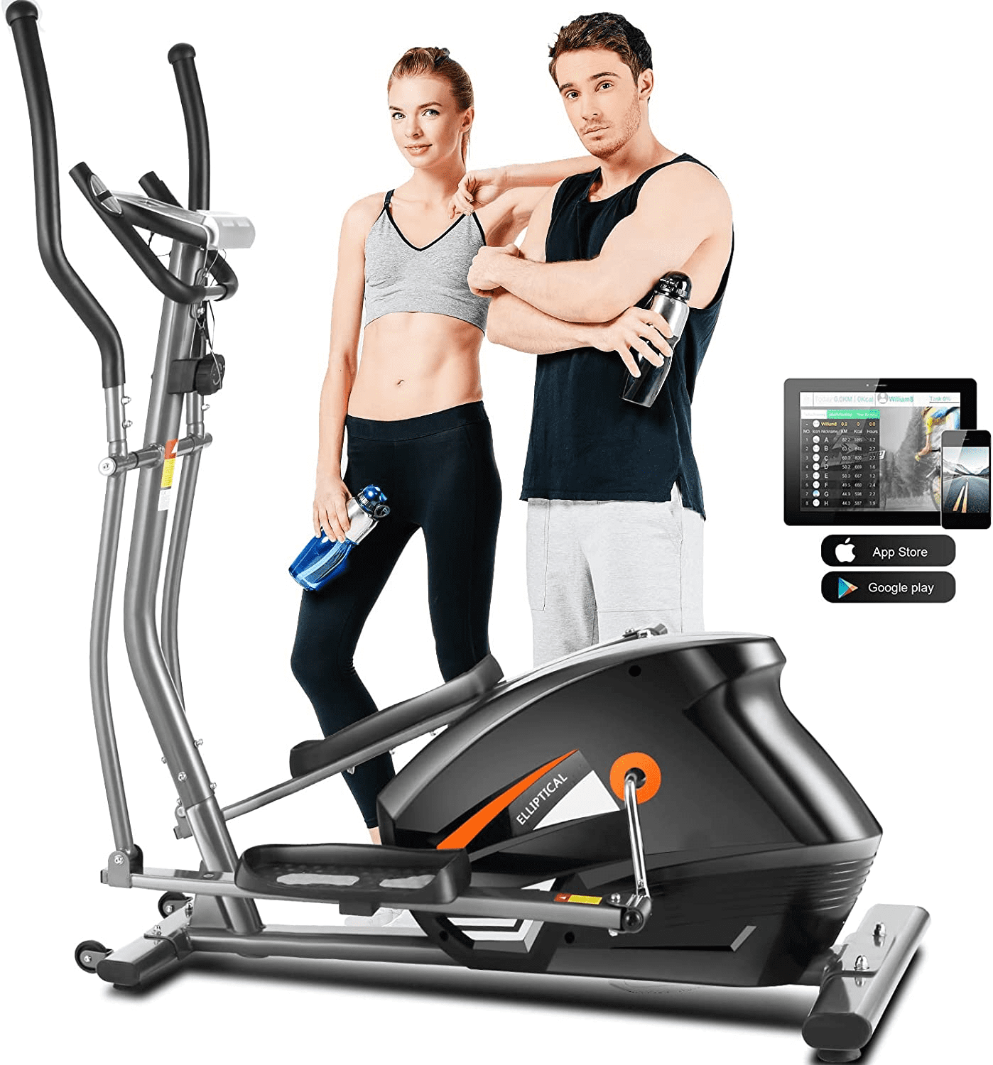 Quiet & Smooth Driven Magnetic Elliptical Cross Trainer Machine with 10 Levels Resistance and 35lb Flywheel ANCHEER Elliptical Machine Best Elliptical Exercise Machine for Home Gym Workout 