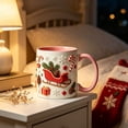 thumbnail image 6 of Christmas Ceramic Mugs Cute Xmas Coffee Cups with Santa Claus Reindeer Snowman Sleigh Handle Holiday Mug for Hot Beverages, 6 of 7