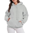 thumbnail image 2 of Basic Hoodies for Women 2025 Fall Winter Long Sleeve Casual Plain Hooded Sweatshirt with Pockets Pullover Tops, 2 of 4