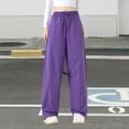 thumbnail image 2 of Cargo Sweatpants, Audhol Women's New Loose Wide Leg Hot Solid Color High Waist Versatile Pants Sweatpants Women Purple XL, 2 of 8