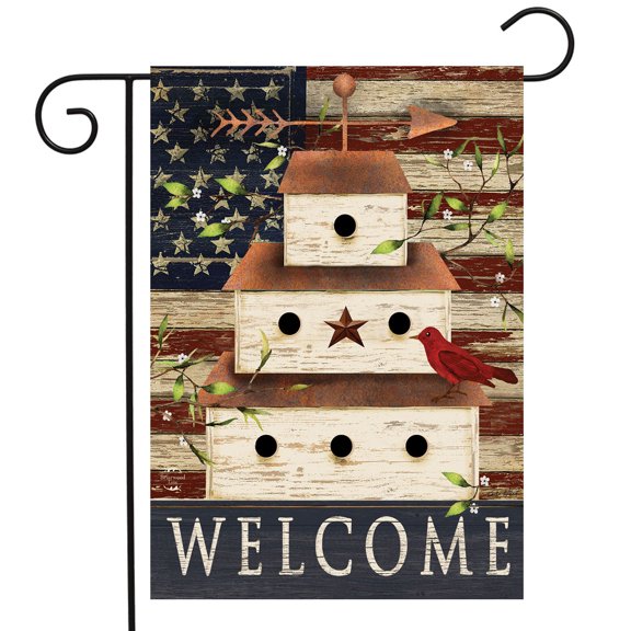 Briarwood Lane Patriotic Birdhouse Garden Flag