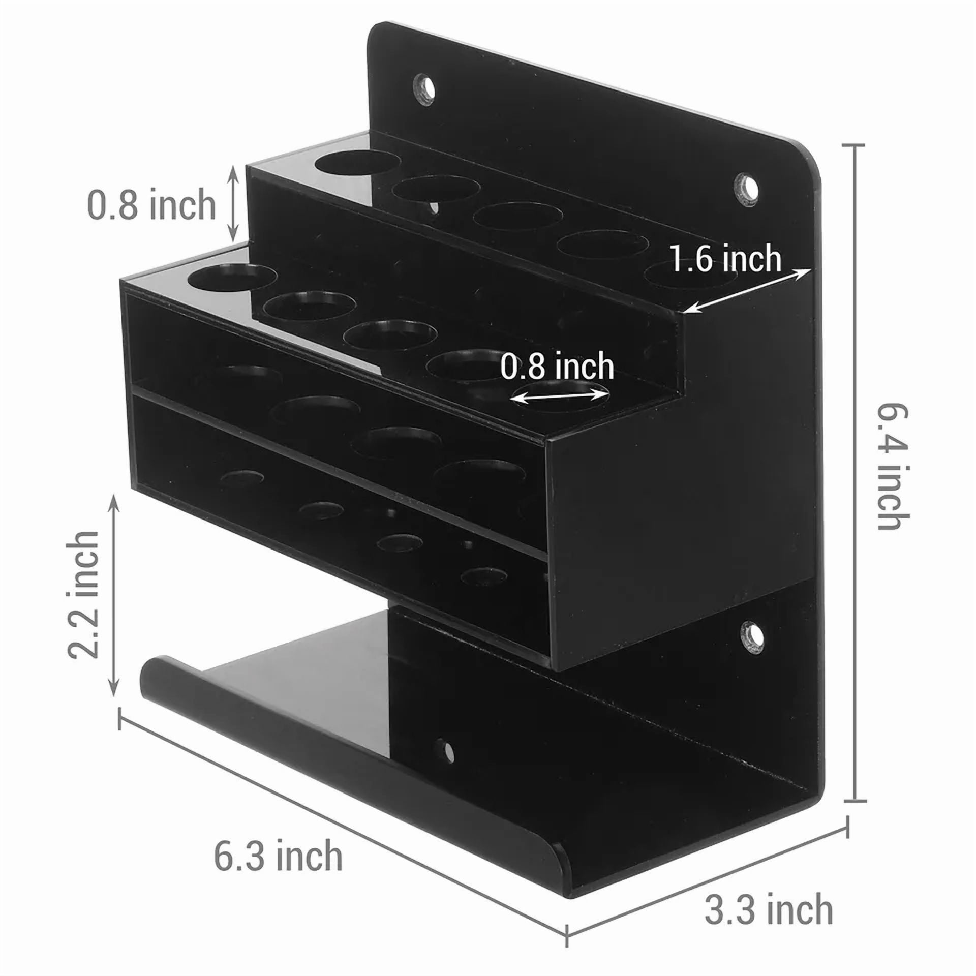 Dry Erase Marker Holder W/ 10 Slots & Eraser Tray, Whiteboard Marker Holder Rack