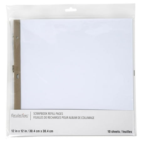 UPC: 0195158436549 | 12  x 12  White Scrapbook Refill Pages by Recollections™  10 Sheets