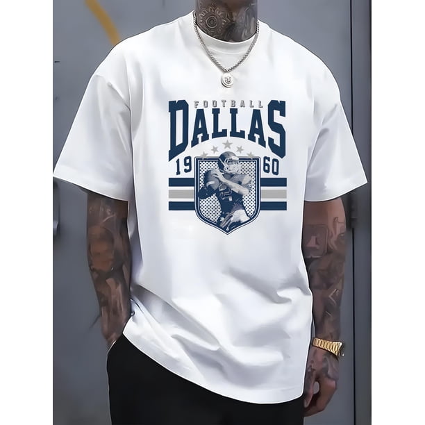Camisetas estampadas con la palabra "DALLAS" para hombre, camisetas con diseños novedosos, camisetas informales y cómodas de verano, camisetas de manga corta de moda, cómodas y versátiles.