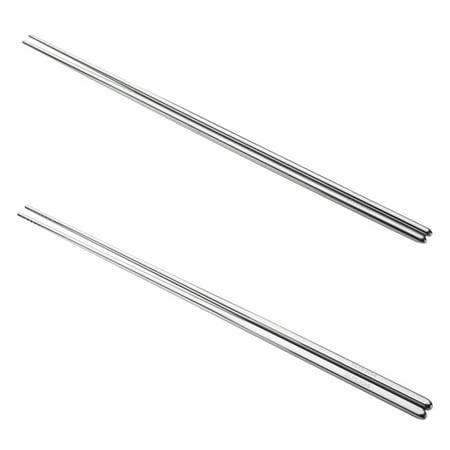 

2 Pairs of Long Kitchen Cooking Frying Chopsticks Hot Pot Noodles Metal Chopsticks