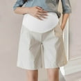 thumbnail image 6 of breaise Women Over The Belly Shorts Stretchy Pregnancy Workout Yoga Pants Trendy High Waist Wide Leg Pregnancy Pants with Pockets XXL Beige, 6 of 6